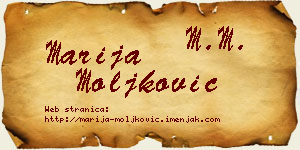 Marija Moljković vizit kartica